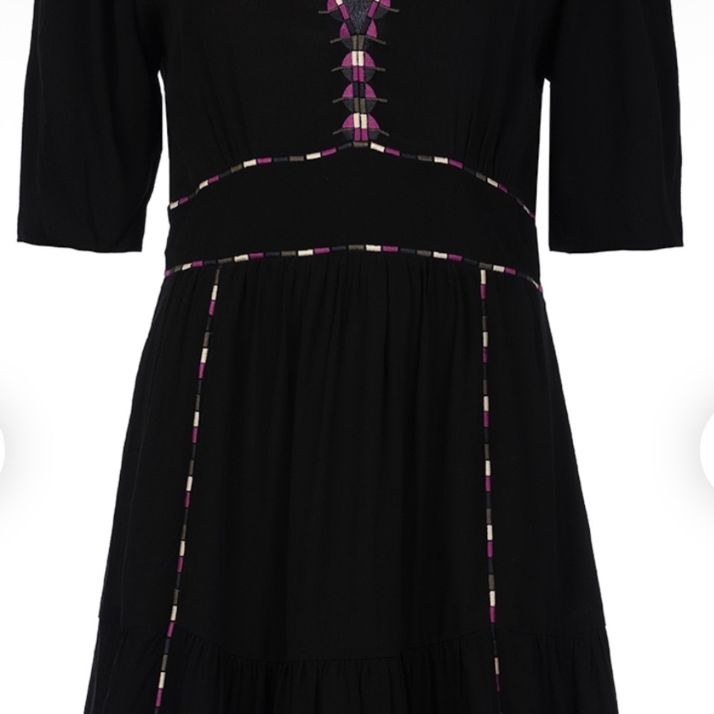 BA&SH Dress with embroidery Teresa | black - Picture 2 of 6